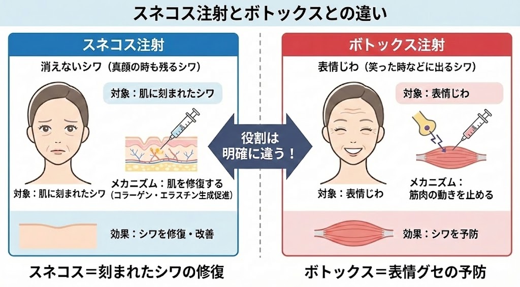 スネコス注射とボトックス注射の違い